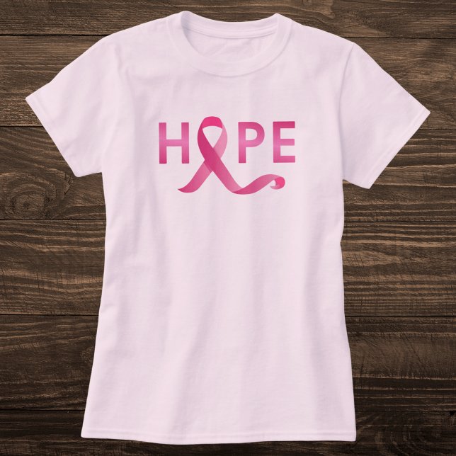 Pink Ribbon HOPE Brustkrebs Bewusstsein T-Shirt (Von Creator hochgeladen)