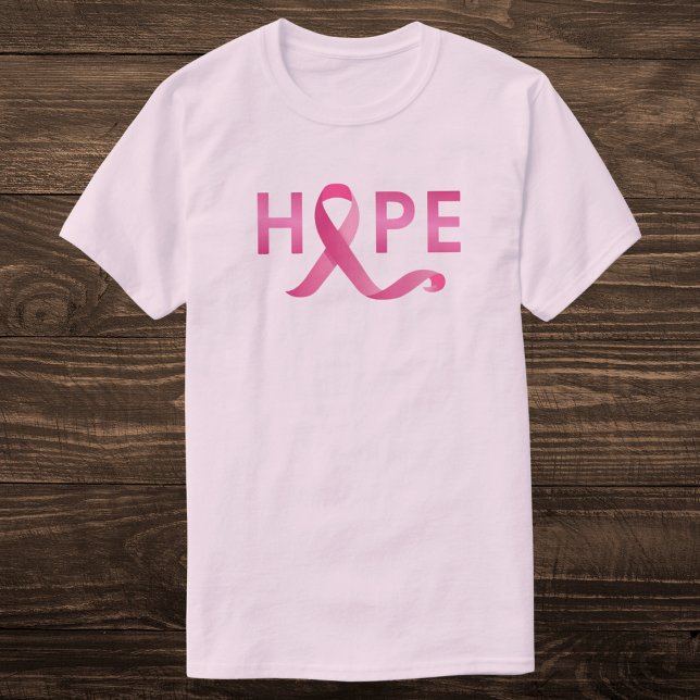 Pink Ribbon HOPE Brustkrebs Bewusstsein T-Shirt (Von Creator hochgeladen)