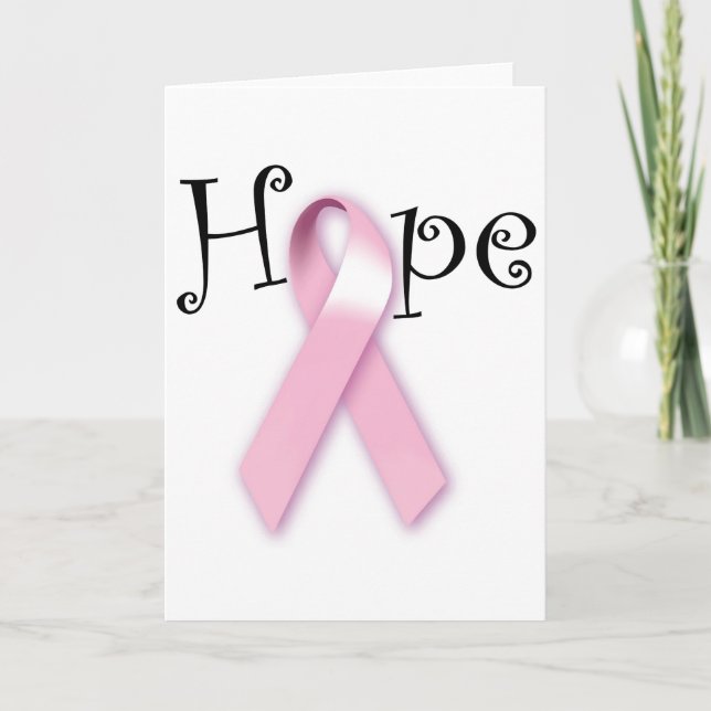 Pink Ribbon Hope Karte (Vorderseite)
