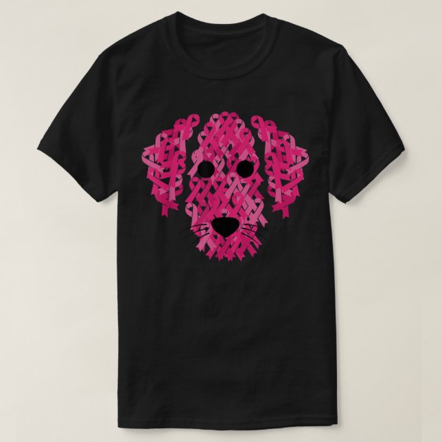 Pink Ribbon Hund Inspiration Brustkrebs Awaren T-Shirt (Design vorne)