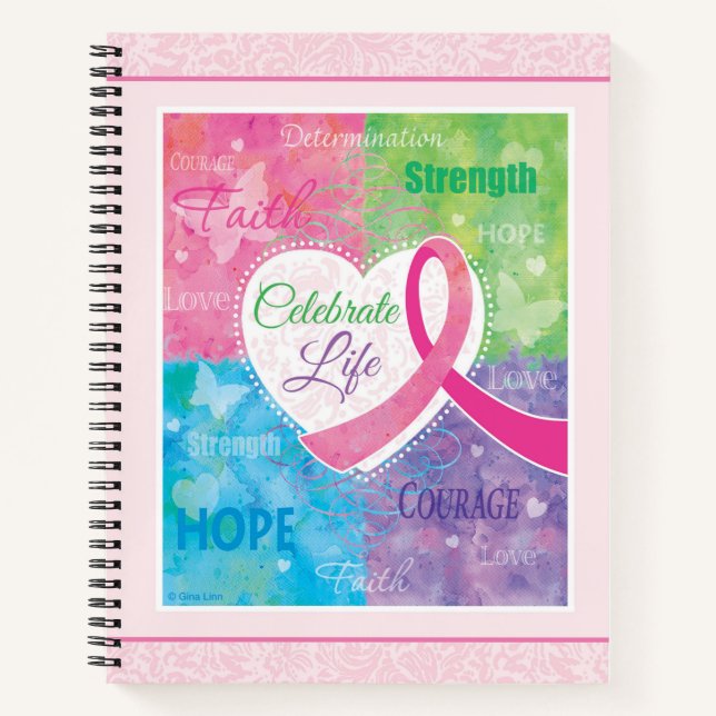 Pink Ribbon Inspiration Notebook Notizbuch (Vorderseite)