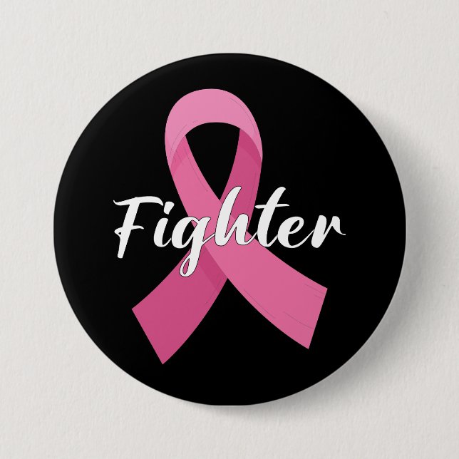 Pink Ribbon Krebs Bewusstsein Brustkrebs kämpfen Button (Vorderseite)