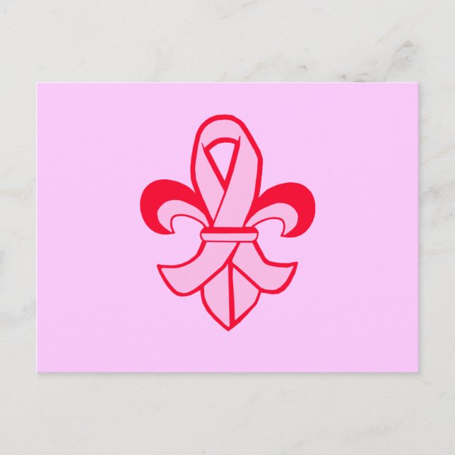 Pink Ribbon Lilie Postkarte (Vorderseite)