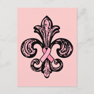 Pink Ribbon Lilie Postkarte