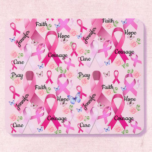 Pink Ribbon personalisieren Wörter und benennen Br Mousepad