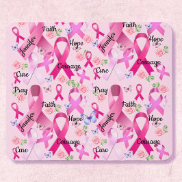 Pink Ribbon personalisieren Wörter und benennen Br Mousepad
