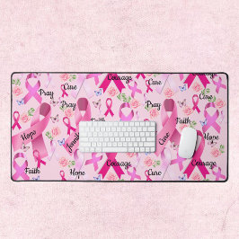 Pink Ribbon personalisieren Wörter und benennen Br Schreibtischunterlage