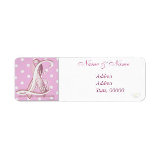 Pink Ribbon Polka Dots Address Label anpassen