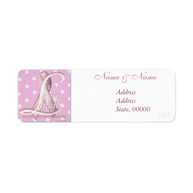 Pink Ribbon Polka Dots Address Label anpassen (Vorne)