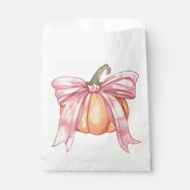 Pink Ribbon Pumpkin, Coquette Fall Pumpkin Bow Geschenktütchen