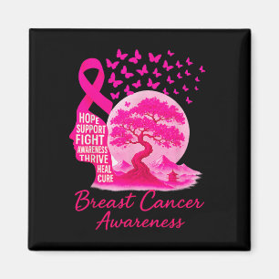 Pink Ribbon Sakura Bonsai Tree Mount Fuji Japanisc Magnet