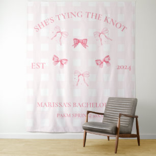 Pink Ribbon Sie bindet den Knoten Bachelorette-Tei Wandteppich