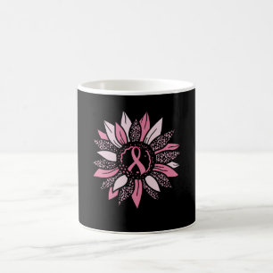 Pink Ribbon Sonnenblumen Brustkrebs Aufklärungsges Kaffeetasse