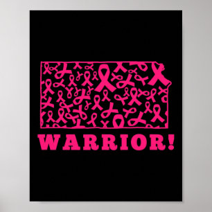 Pink Ribbon Staat Kansas Ks Brustkrebs bekämpfen S Poster