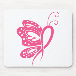 Pink Ribbon Survivor Brustkrebs Butterfly Mousepad