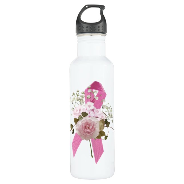 PInk Ribbon Survivor Edelstahlflasche (Vorderseite)