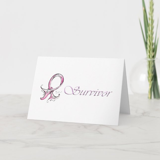 Pink Ribbon Survivor Karte (Vorderseite)