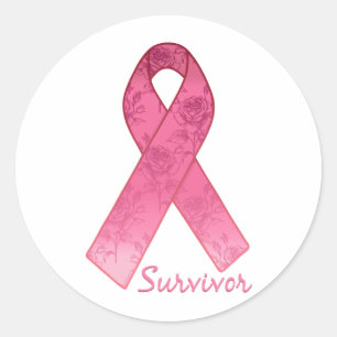 Pink Ribbon Survivor Runder Aufkleber