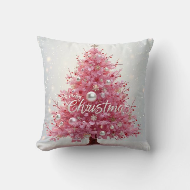 Pink Ribbon Tree Cushion Kissen (Vorderseite)