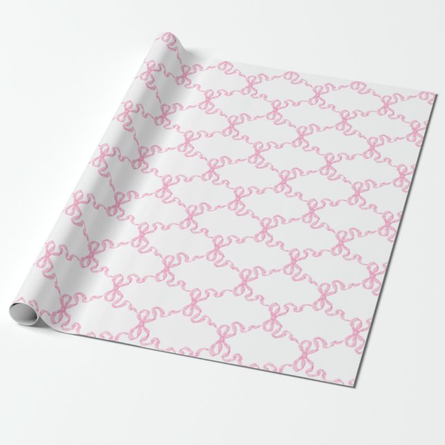 Pink Ribbon Trellis Geschenkpapier (Ungerollt)