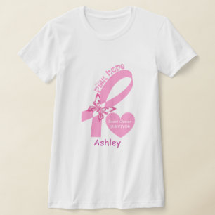 Pink Ribbon und butterfy Brustkrebs Überlebende T-Shirt