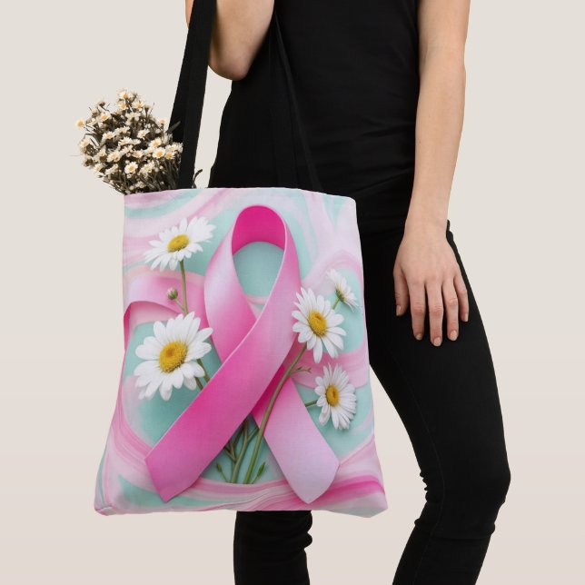 Pink Ribbon und Daisies Brustkrebs Bewusstsein (Von Nahem)
