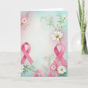 Pink Ribbon und Daisies Brustkrebs Bewusstsein Karte