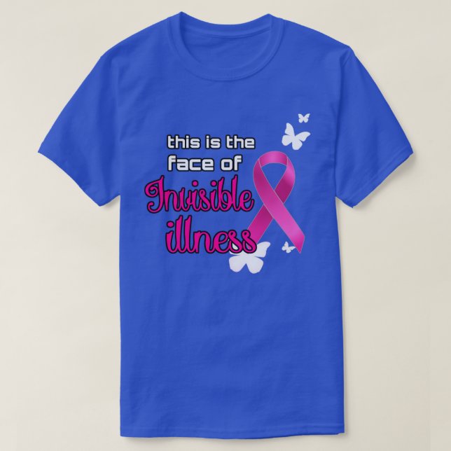 Pink Ribbon Unsichtbare Krankheit Bewusstsein T-Shirt (Design vorne)