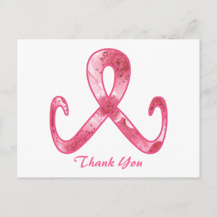 Pink Ribbon Vielen Dank Postkarte