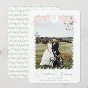 Pink Ribbon Wappen Grüne Vintage Weihnachten Foto