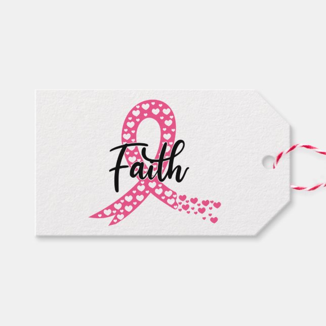 Pink Ribbon Warrior Fighter Survivor Breast Cancer Geschenkanhänger (Vorderseite (Horizontal))