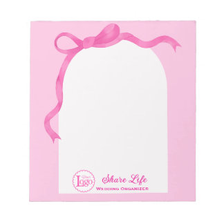 Pink Ribbon Wedding Gate Notizblock