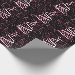 Pink Ribbon Weihnachtsbaum Brustkrebs Bewusstsein Geschenkpapier