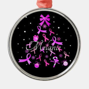 Pink Ribbon Weihnachtsbaum Ornament Aus Metall