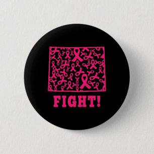 Pink Ribbon Wyoming Wy Staat Brustkrebs bekämpfen Button