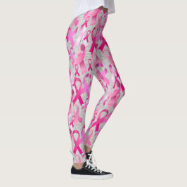 Pink Ribbon zu Brustkrebs Überleben Hübsch Leggings
