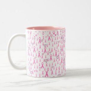 Pink Ribbons, ich kümmere mich!_ Zweifarbige Tasse