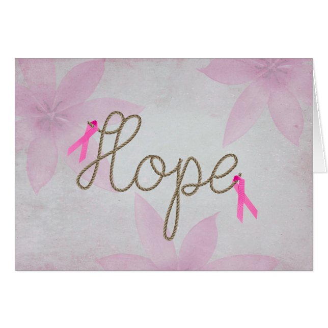 Pink Ribbons on Hope Text (Vorderseite (Horizontal))