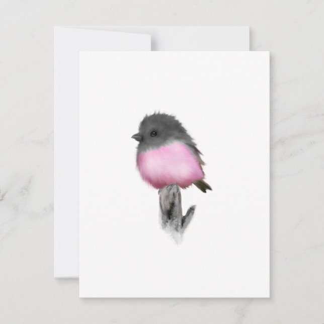 Pink Robin Bird Vielen Dank für Ihre Aufmerksamkei Dankeskarte (Vorderseite)