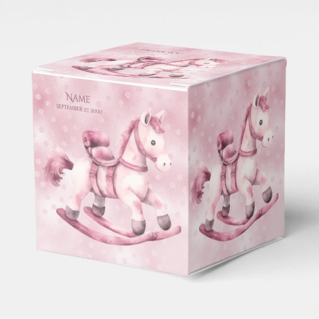 Pink Rocking Horse Gefälligkeitsbox Geschenkschachtel (Vorderseite)