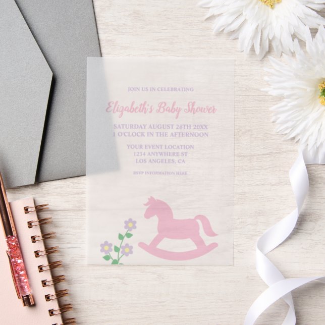 Pink Rocking Horse Girl Baby Shower (Hochzeit)