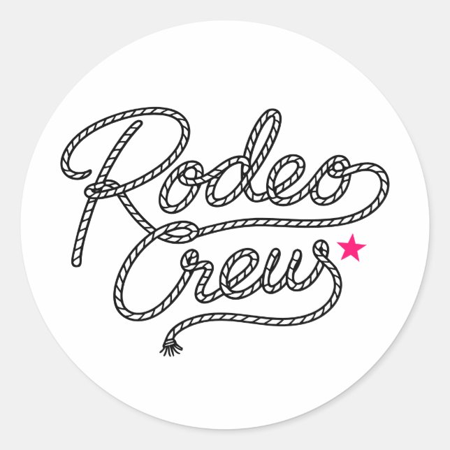 Pink Rodeo Crew Western Bachelorette Party Runder Aufkleber (Vorderseite)