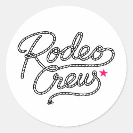 Pink Rodeo Crew Western Junggesellinnen-Abschiedsp Runder Aufkleber