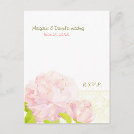 Pink Romance Peony Wedding Menü UAWG Einladungspostkarte