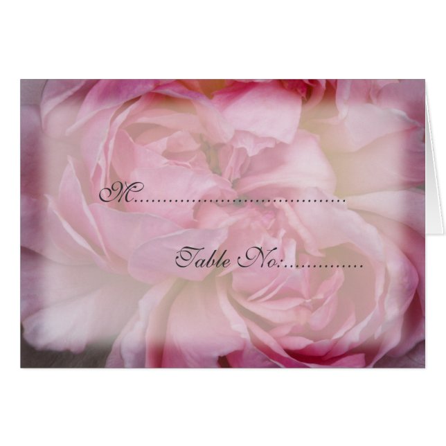 Pink Rosa Platzierkarte (Vorderseite (Horizontal))