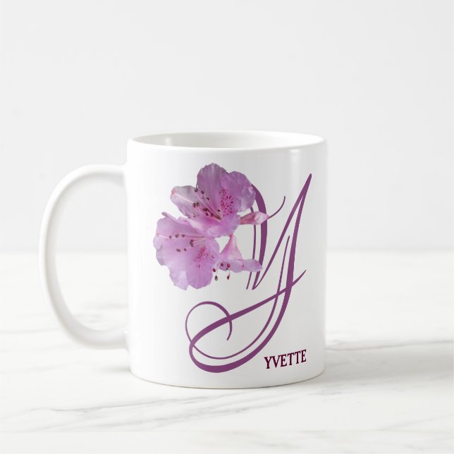 Pink rosa Rosa Blume boho Kaffeetasse (Links)