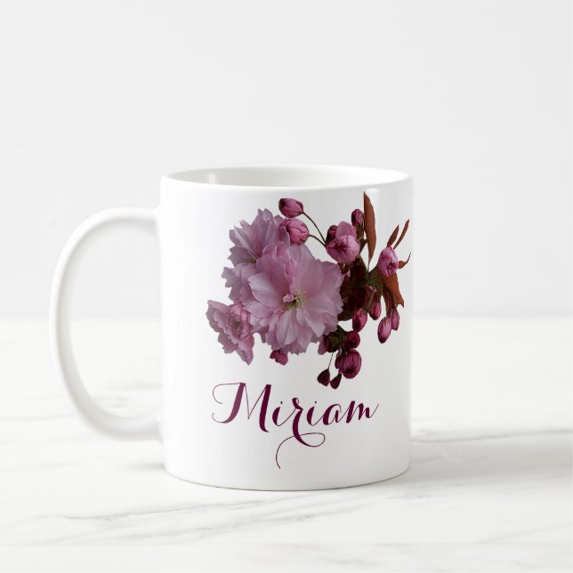 Pink rosa Rosa Blume boho Kaffeetasse (Links)
