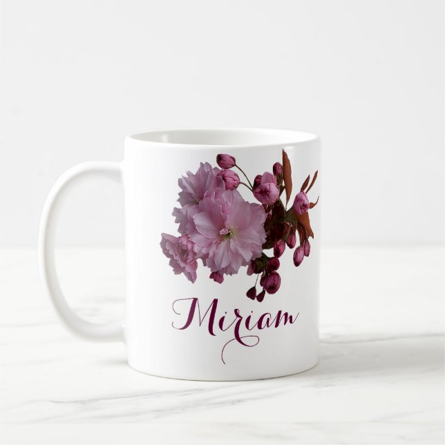 Pink rosa Rosa Blume boho Kaffeetasse (Links)