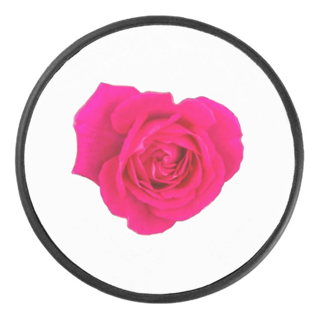 Pink Rose #4 Eishockey Puck (Vorderseite)
