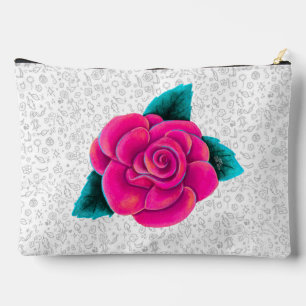 Pink Rose Accessory Pouch Zubehörtasche